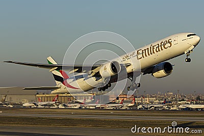 Emirates plane take off Editorial Stock Photo