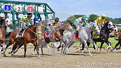 Racing on Pennsylvania Derby Day Editorial Stock Photo