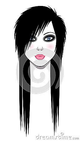 Emo girl Vector Illustration