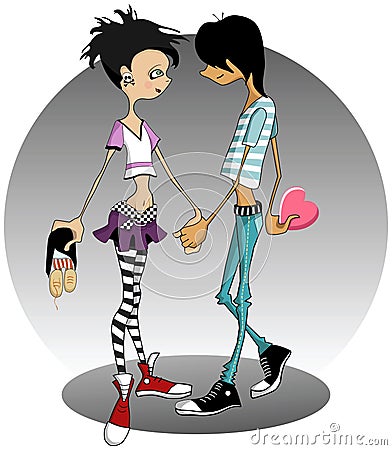 Emo-kids Vector Illustration