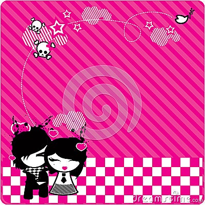 Emo love Background Vector Illustration