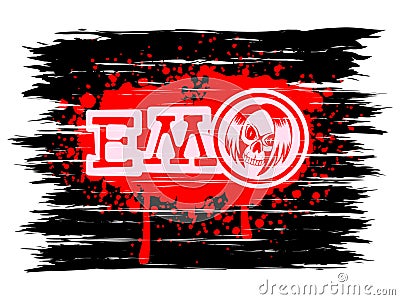 Emo_skull Vector Illustration