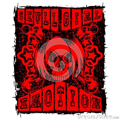 Emo_skull Vector Illustration