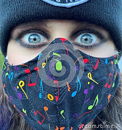 Emo Teen Girl with mask Stock Photo