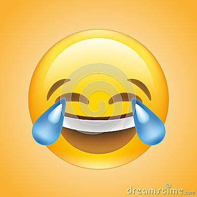 Face with tears joy emoji Vector Stock Photo