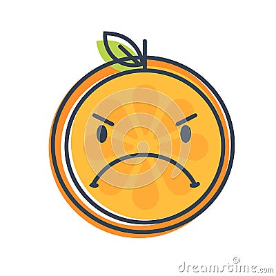 Emoji - angry orange. Isolated vector. Vector Illustration