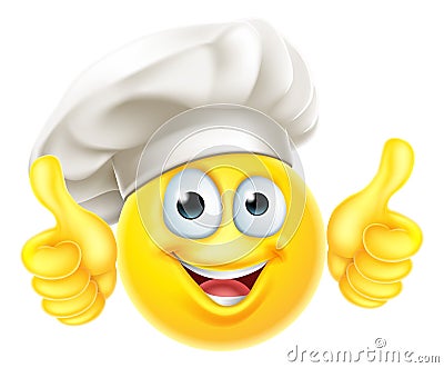 Emoji Chef Cook Cartoon Thumbs Up Vector Illustration