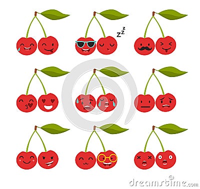 Emoji cherry vector. Vector Illustration