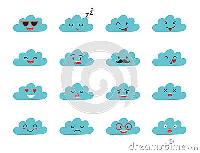 Emoji clouds vector. Vector Illustration