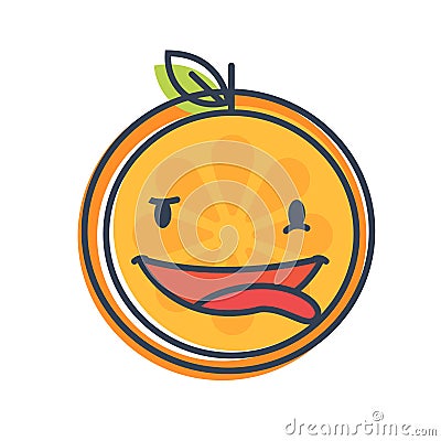 Emoji - crazy orange. Isolated vector. Vector Illustration