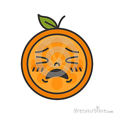 Emoji - crying orange. Isolated vector. Vector Illustration