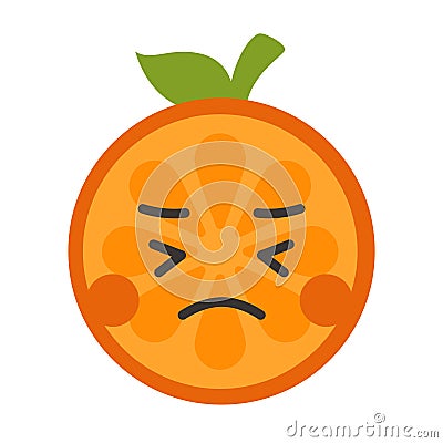 Emoji - crying orange. Isolated vector. Vector Illustration