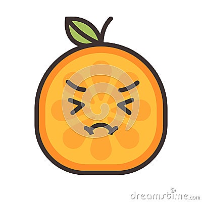 Emoji - crying orange. Isolated vector. Vector Illustration