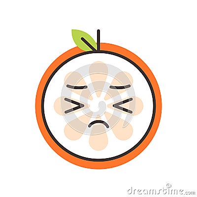 Emoji - crying orange. Isolated vector. Vector Illustration