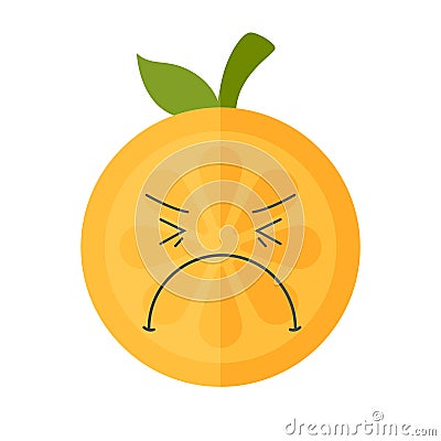 Emoji - crying orange. Isolated vector. Vector Illustration