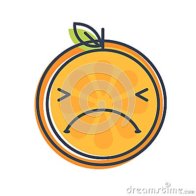 Emoji - crying orange. Isolated vector. Vector Illustration