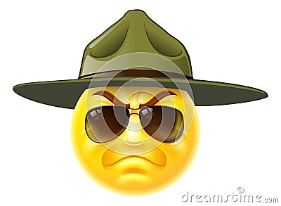 Emoji Emoticon Drill Sergeant Vector Illustration