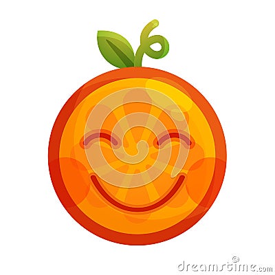 Emoji - enjoy orange with happy smile. Isolated vector. Vector Illustration