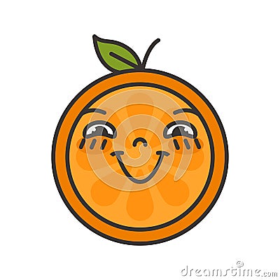 Emoji - enjoy orange with happy smile. Isolated vector. Vector Illustration