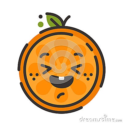 Emoji - enjoy orange with happy smile. Isolated vector. Vector Illustration