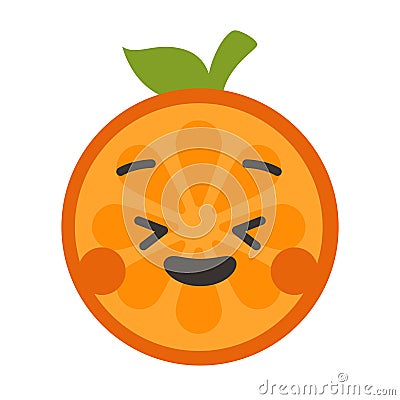 Emoji - enjoy orange with happy smile. Isolated vector. Vector Illustration