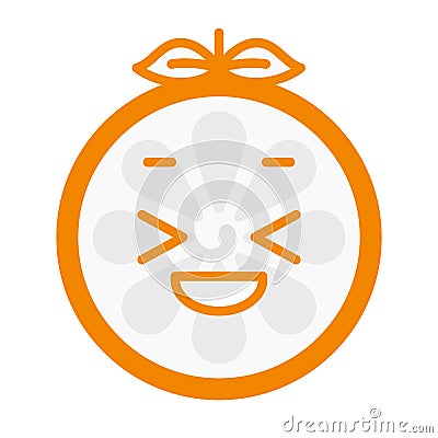 Emoji - enjoy orange with happy smile. Isolated vector. Vector Illustration