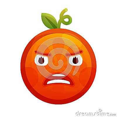 Emoji - furious orange. Isolated vector. Vector Illustration