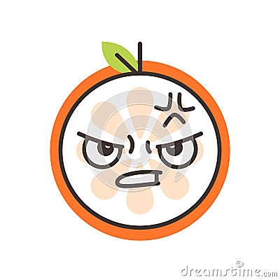 Emoji - furious orange. Isolated vector. Vector Illustration