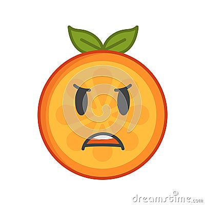 Emoji - furious orange. Isolated vector. Vector Illustration