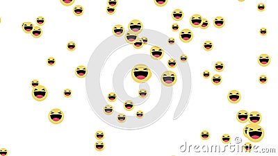 Emoji Haha laugh icons on Facebook live video isolated on white background. Social media network marketing. Application Cartoon Illustration