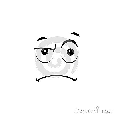 Emoji, indignation icon. Simple line, outline vector of cartoon face icons for ui and ux, website or mobile application Stock Photo