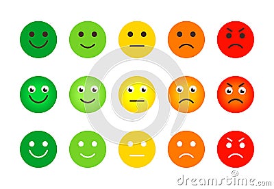 Emoji mood indicator emotion feedback set vector Vector Illustration