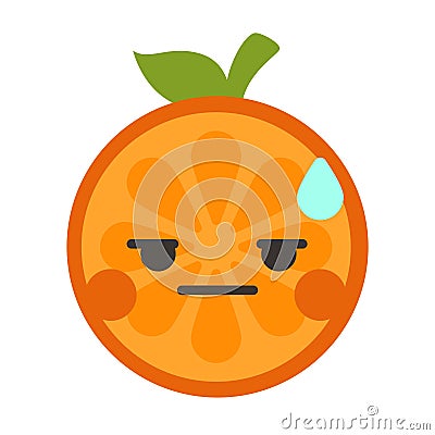 Emoji - no words straight orange smile. Isolated vector. Vector Illustration