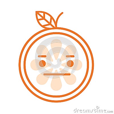 Emoji - no words straight orange smile. Isolated vector. Vector Illustration