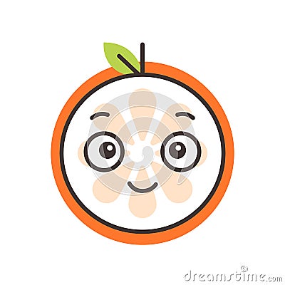 Emoji - orange with happy smile. Isolated vector. Vector Illustration