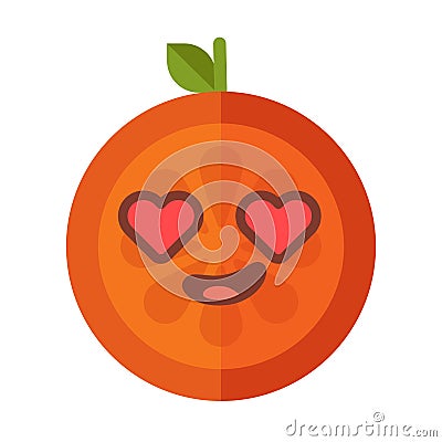 Emoji - orange in love with happy smile. Isolated vector. Vector Illustration