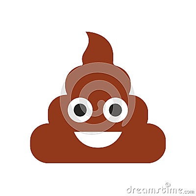 Emoji. Poop face. Cute emoticon. Flat smile. Vector illustration Vector Illustration