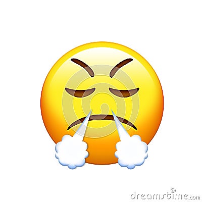 Emoji sad, angry and feeling depressed yellow face icon Stock Photo