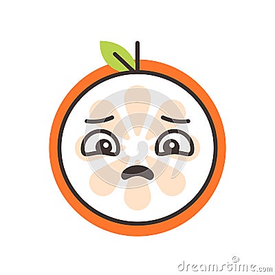 Emoji - sad orange feeling like crying. Isolated vector. Vector Illustration