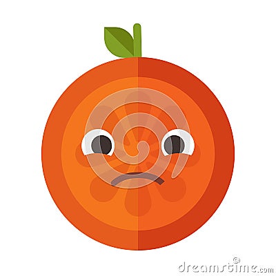 Emoji - sad orange feeling like crying. Isolated vector. Vector Illustration