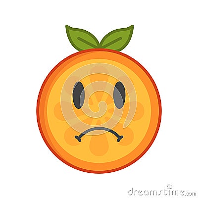 Emoji - sad orange feeling like crying. Isolated vector. Vector Illustration