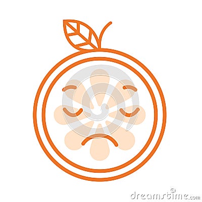 Emoji - sad orange feeling like crying. Isolated vector. Vector Illustration