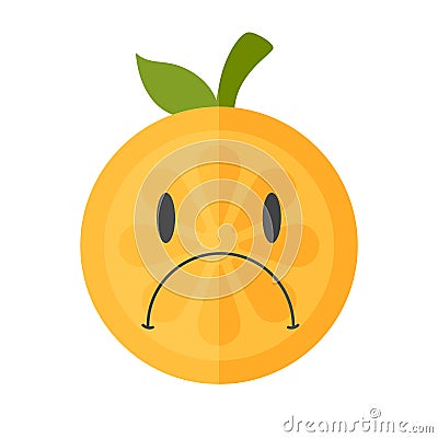 Emoji - sad orange feeling like crying. Isolated vector. Vector Illustration