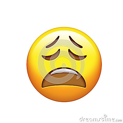 Yellow frustration, sadness, amusement, affection face icon Stock Photo