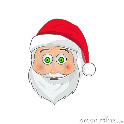 Emoji Santa Claus. Winter Holidays Emoticon. Santa Clause in bewilderment emoji icon Stock Photo