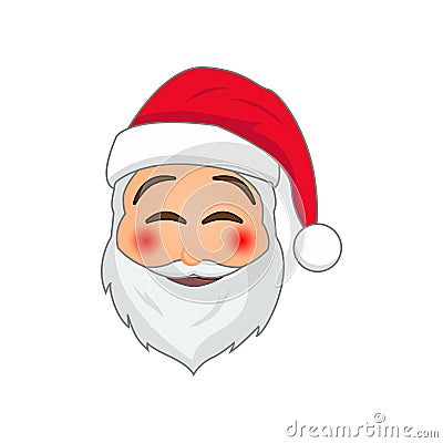 Emoji Santa Claus. Winter Holidays Emoticon. Santa Clause in shy emoji icon Stock Photo