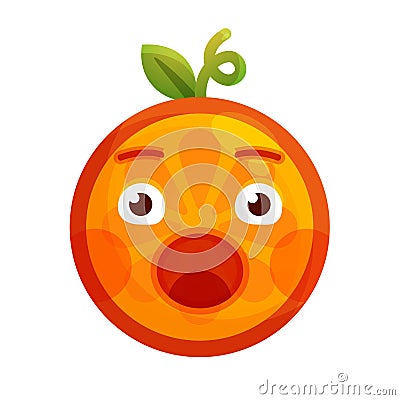 Emoji - scream orange smile. Isolated vector. Vector Illustration