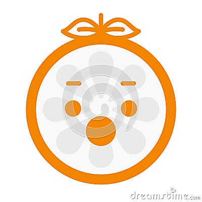 Emoji - scream orange smile. Isolated vector. Vector Illustration