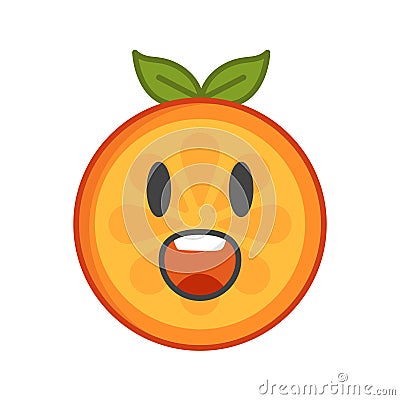 Emoji - scream orange smile. Isolated vector. Vector Illustration