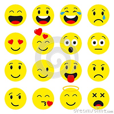 Emoji set icons Vector Illustration